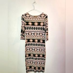 Women's Katsumi Earth Toned Tribal Dress | Size Small